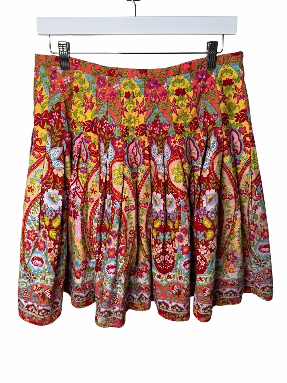 Boho Folk Art Floral Skirt Pleated Cottagecore Festival Statement Bandolino 12 - Picture 3 of 11